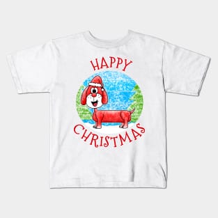 Christmas Dachshund Dog Xmas 2022 Kids T-Shirt